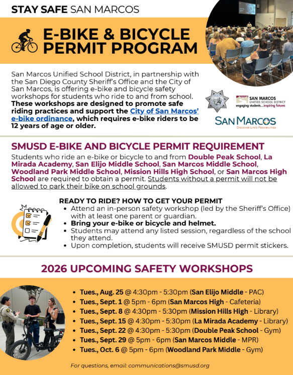 MHHS E-Bike & Bicycle Safety Course (Sept 8)
