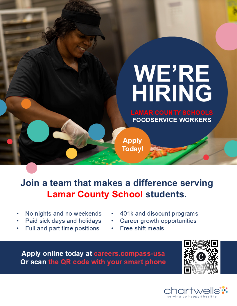Now Hiring Foodservice Workers! APPLY TODAY!