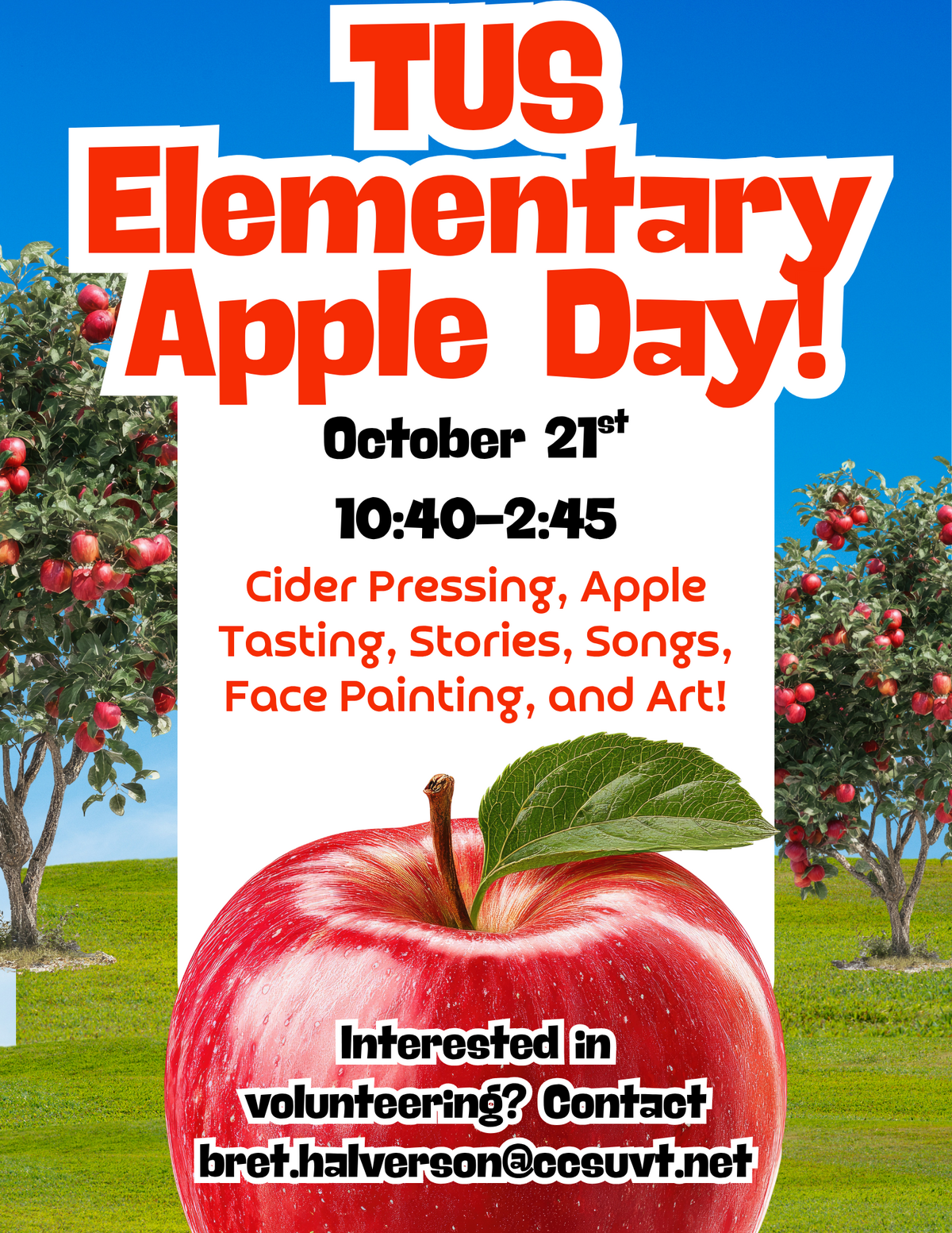 Oct. 21: TUS Elementary Apple Day! 