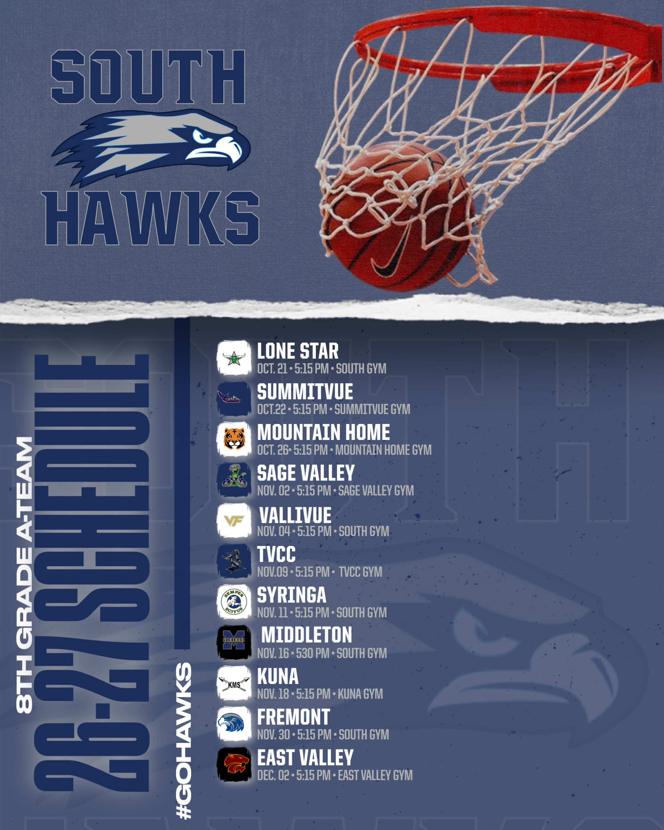 Game Day Schedules