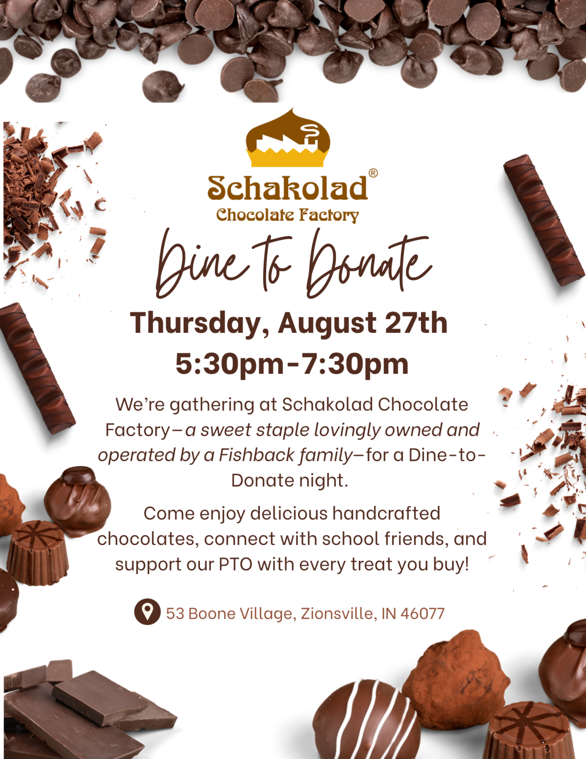 🍫Dine to Donate: Schakolad Chocolate Factory