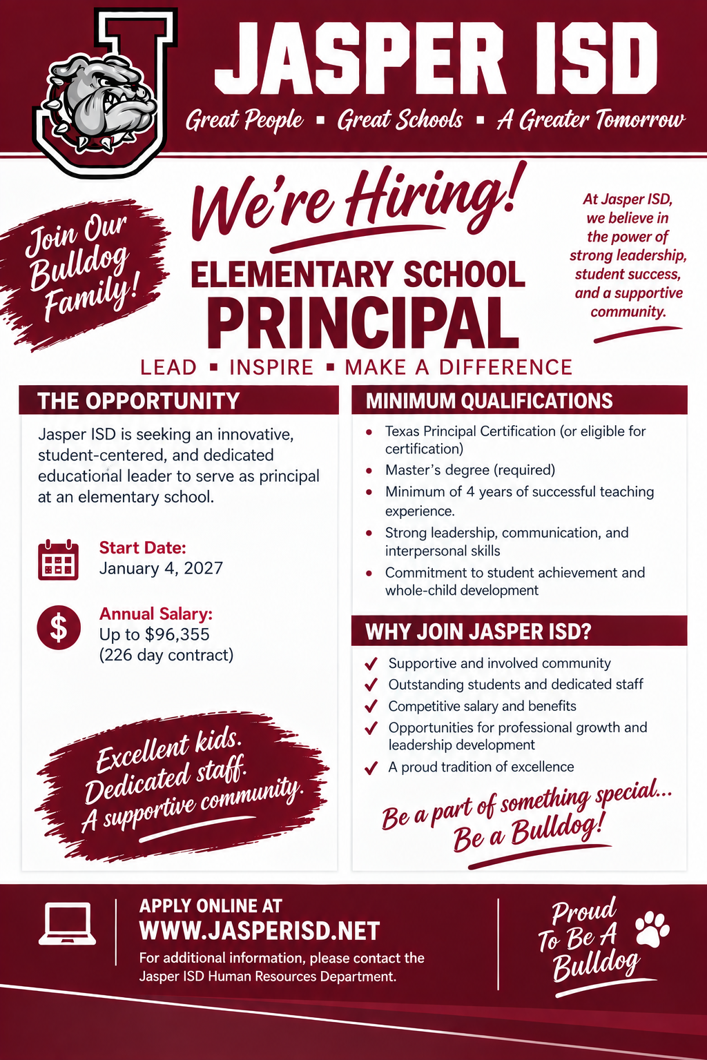 Job Opportunity at Jasper ISD