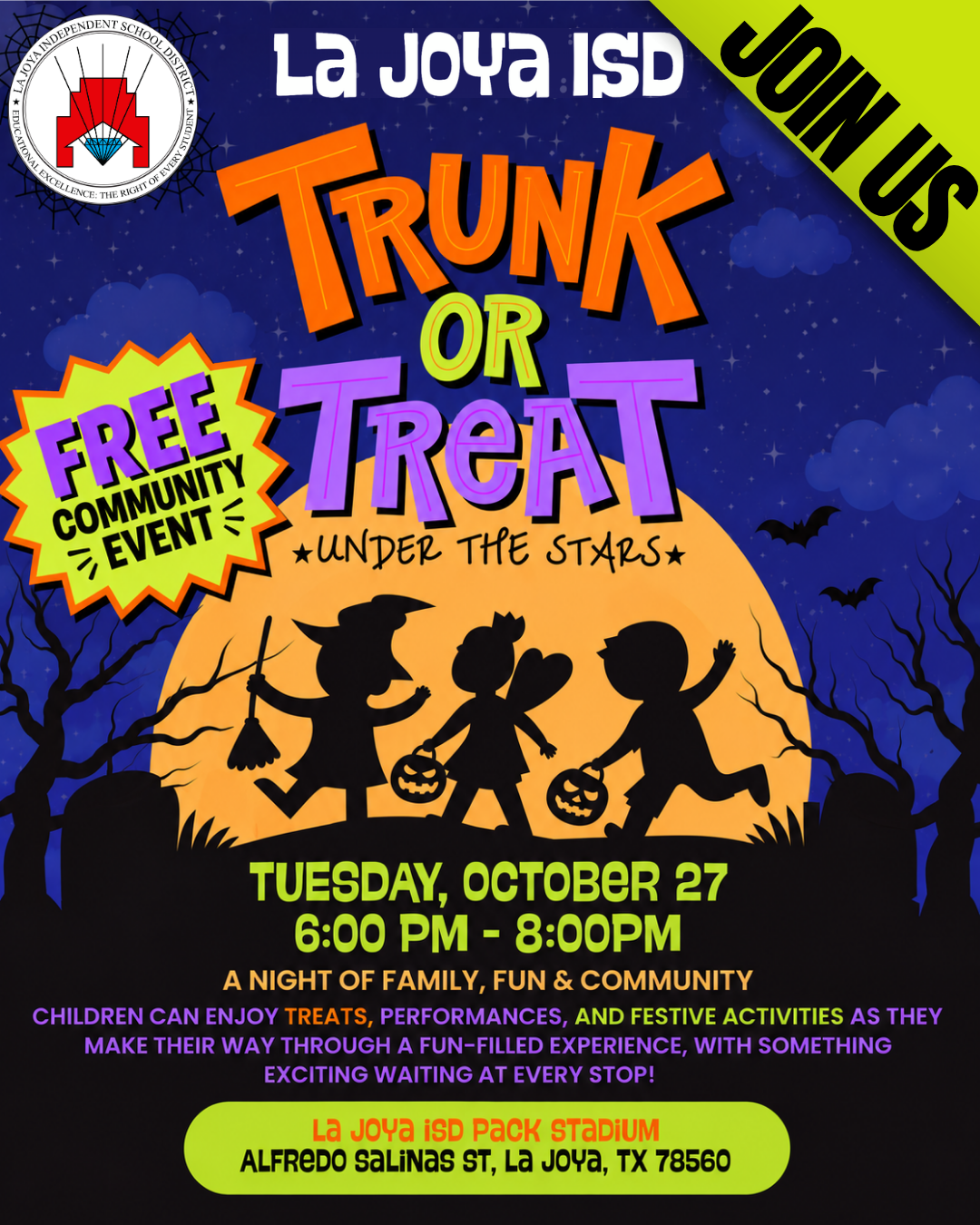 🎃👻 La Joya ISD's Trunk or Treat is One Month Away🍬✨