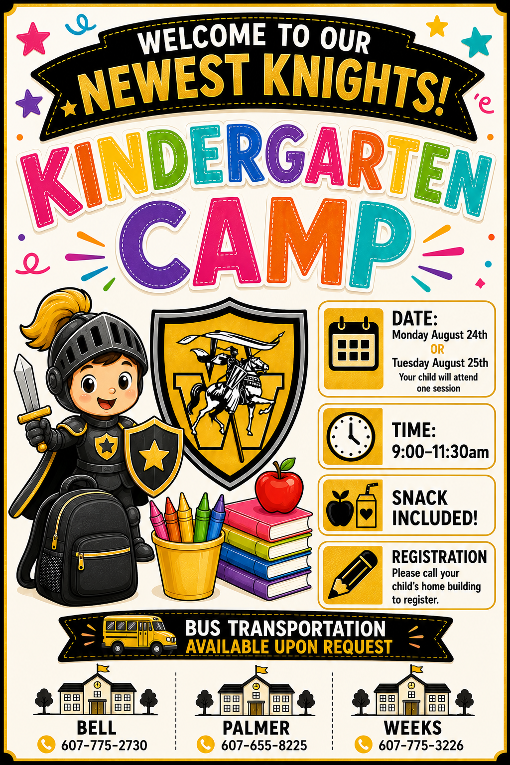 Windsor CSD Kindergarten Camps August 24th & 25th