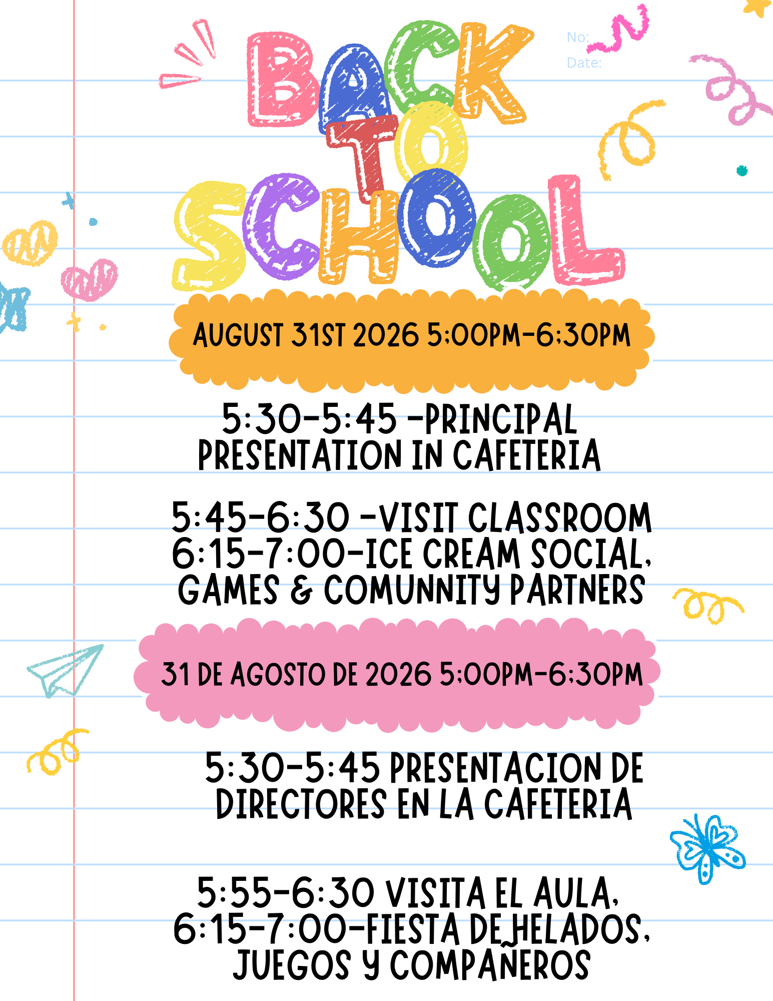  Back to school night