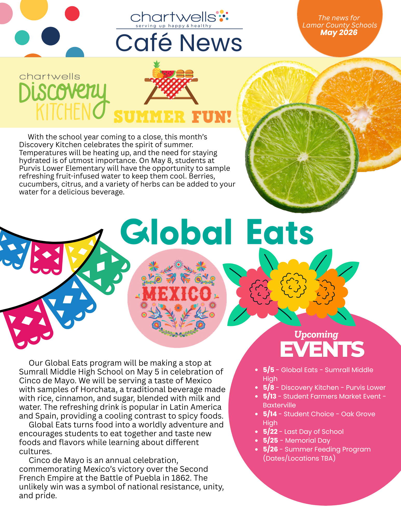 Cafe News: The latest dining services news for Lamar County Schools 