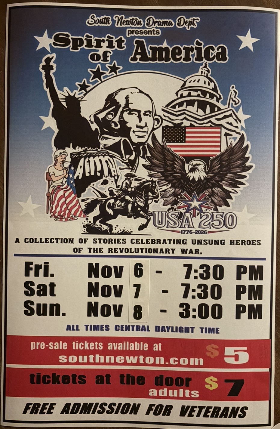 🎭 South Newton Drama Department presents “Spirit of America”!