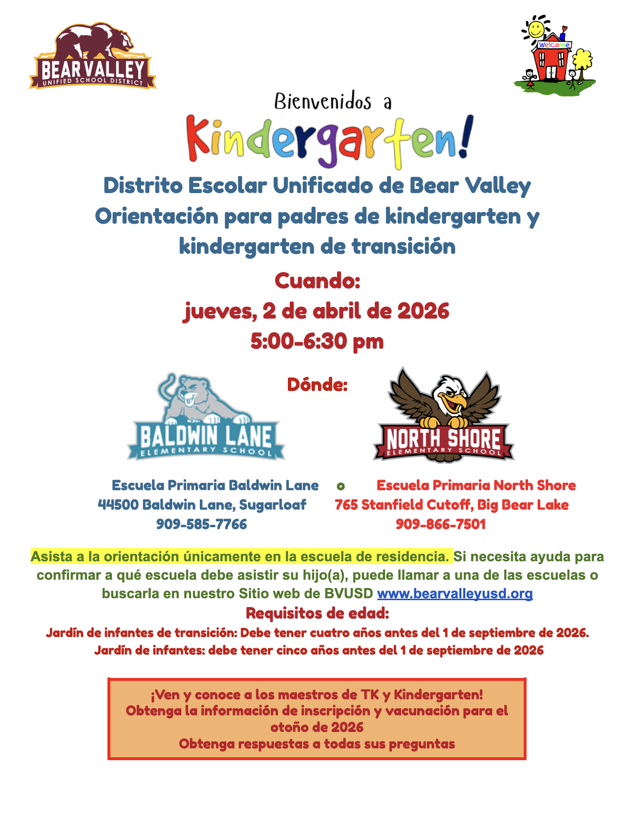 TK/Kinder Spanish Flyer