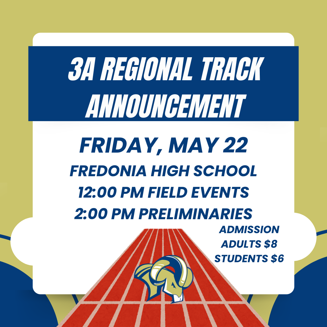 Regional Track Postponed to Friday 5/22