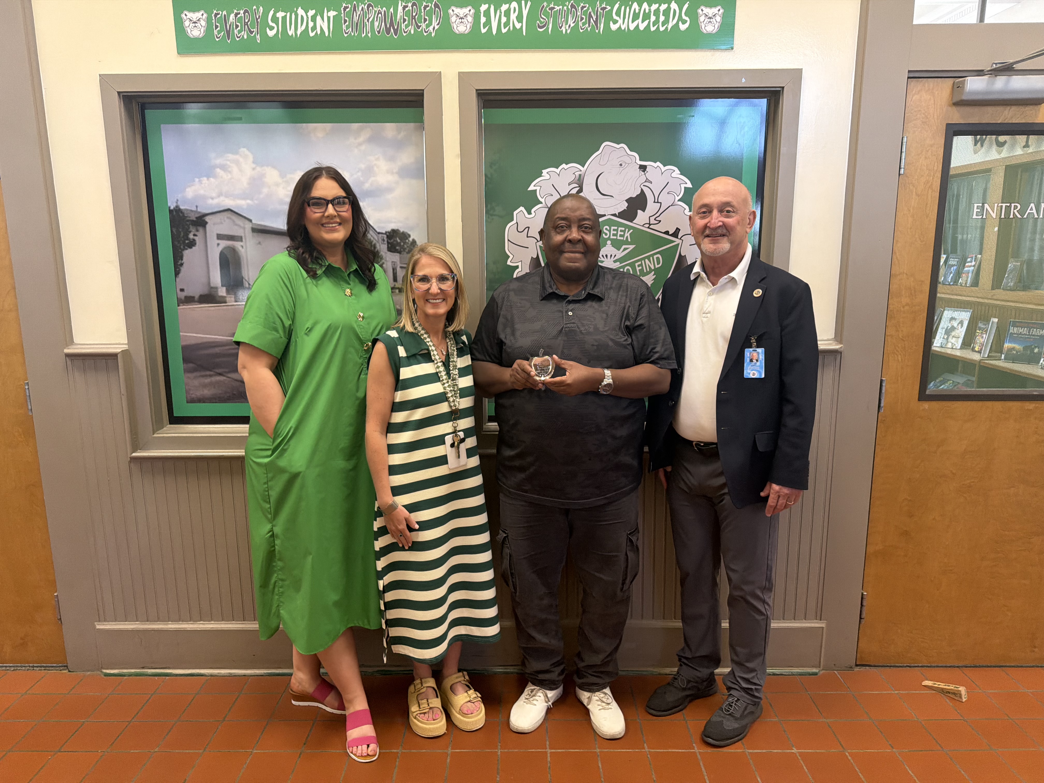 Substitute of the Year Gary Casimir with Kelly Education and Elmore County Public School Reps
