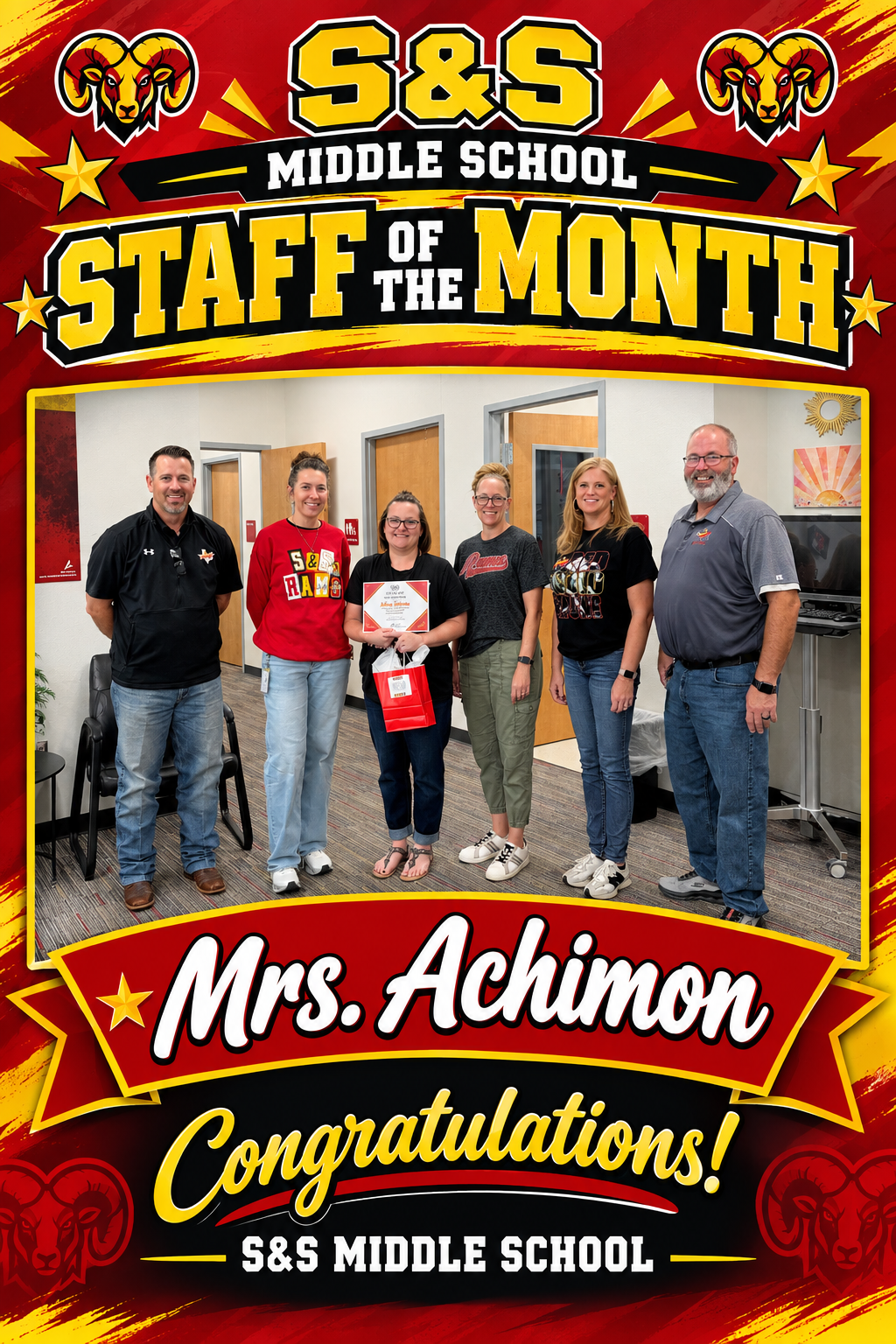 Staff, Teacher and Students of the Month (MS)