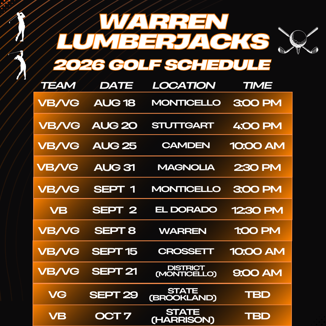 WHS: Golf schedule