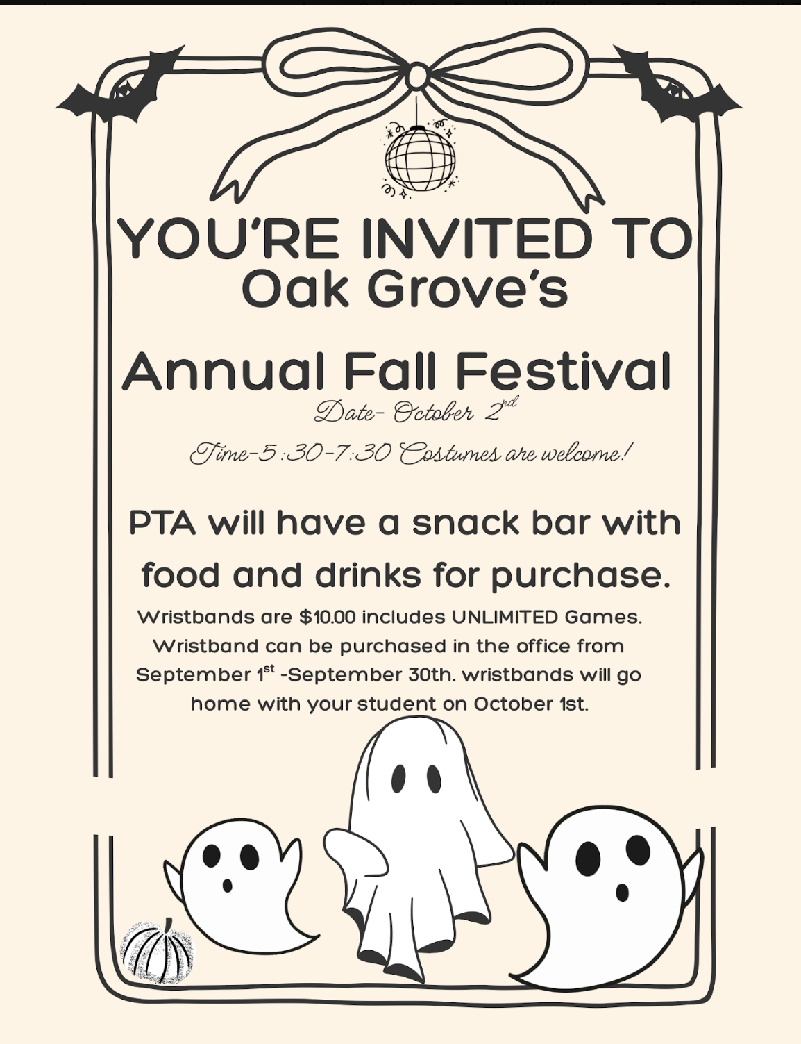 Fall Festival is one month away! 