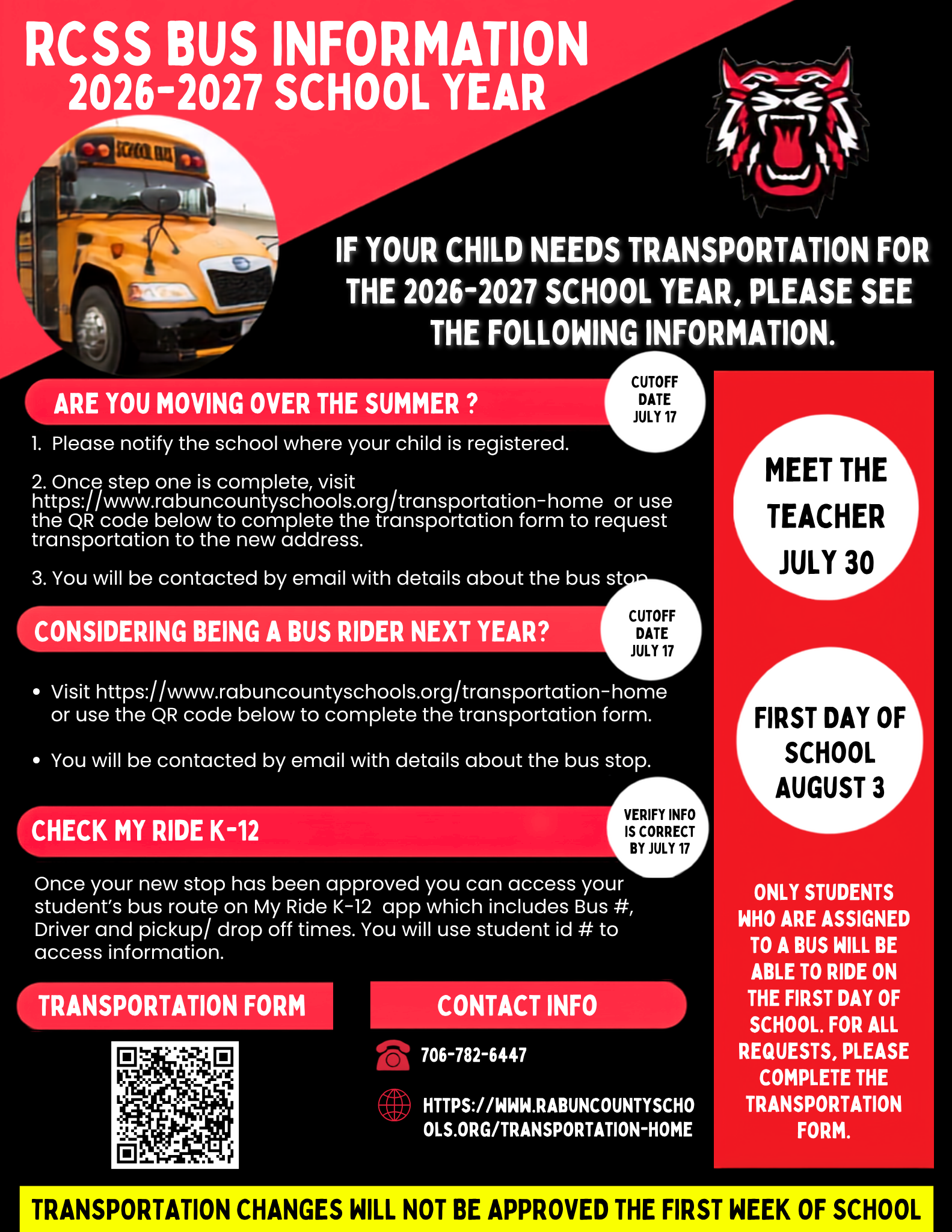 Transportation Updates for 26-27
