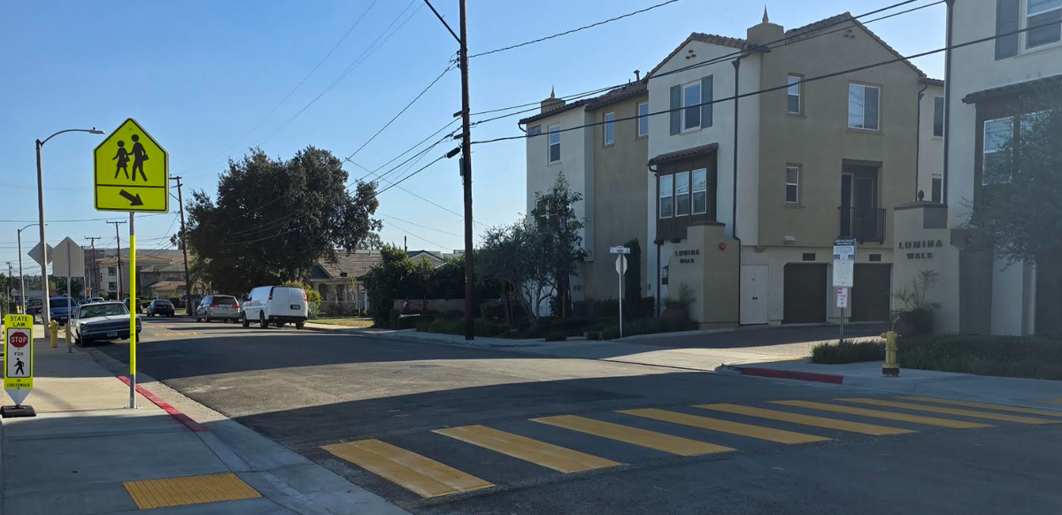 New crosswalk & crossing guard