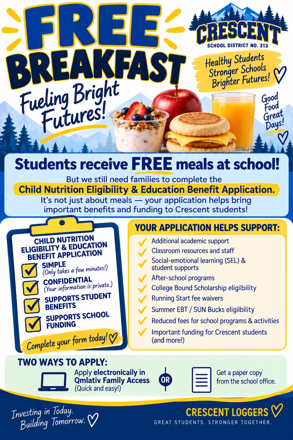 Free Meals for Students — Your Application Still Matters!