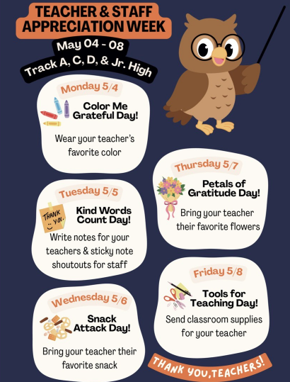 Teacher Appreciation Week Reminder 5/4-5/8