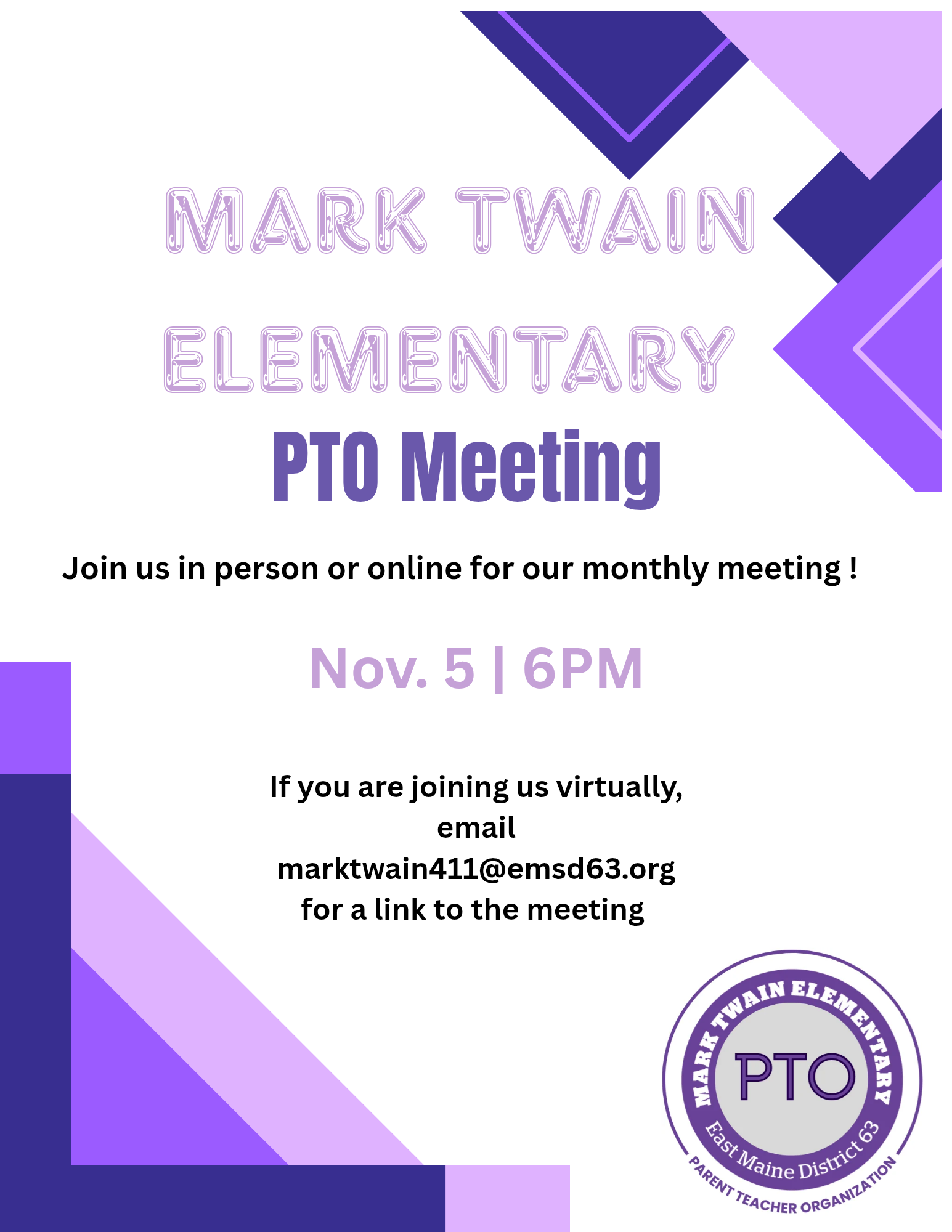 Mark Twain PTO Meeting 11/05/26