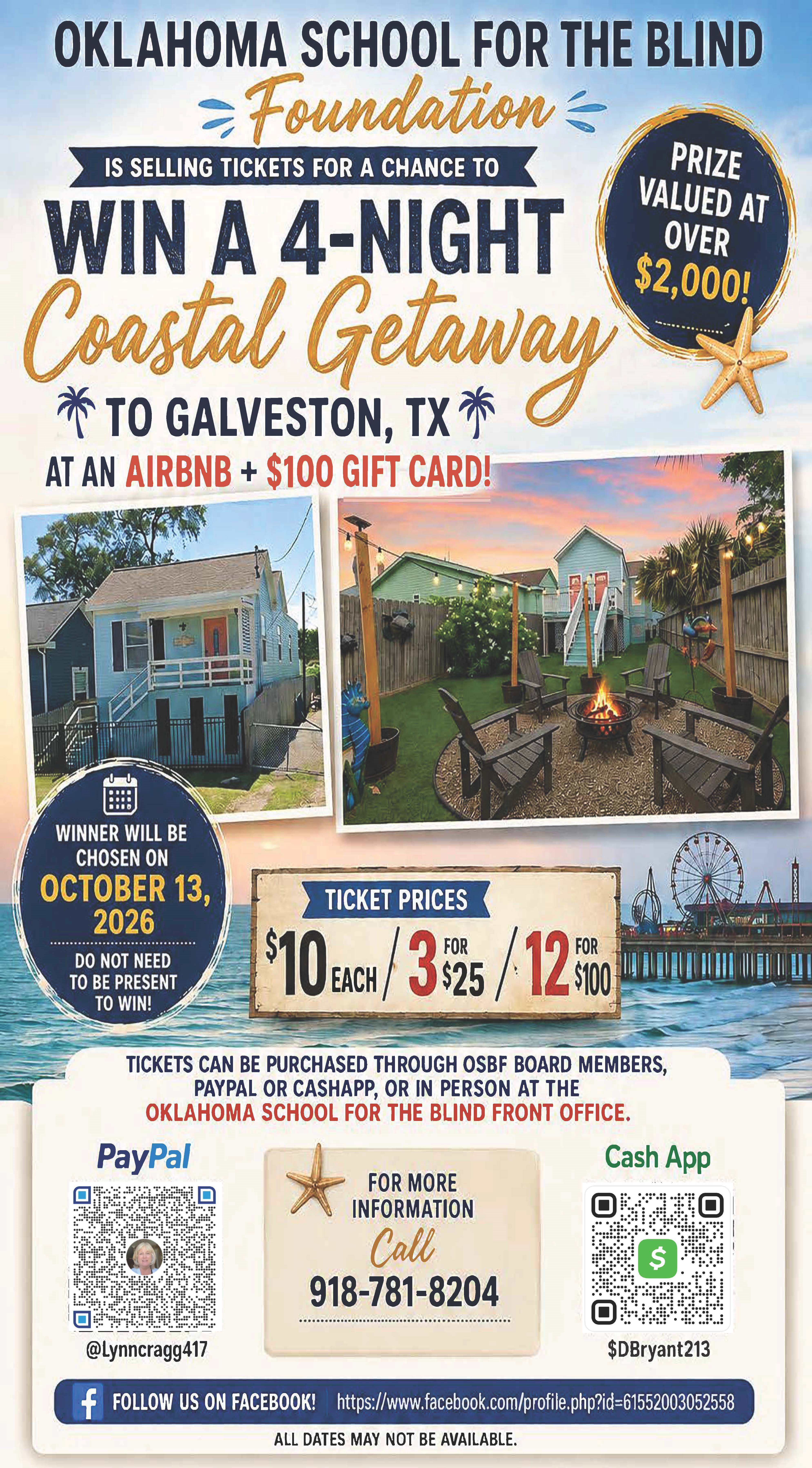 OSB Foundation Presents: Your Chance to Win a 4-Night Coastal Getaway!