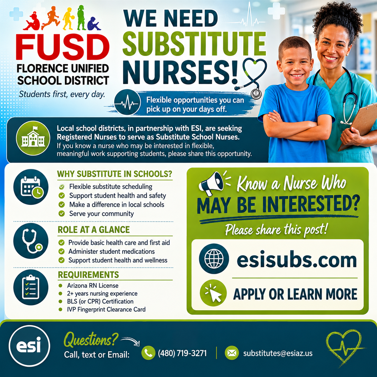 FUSD is hiring Sub Nurses