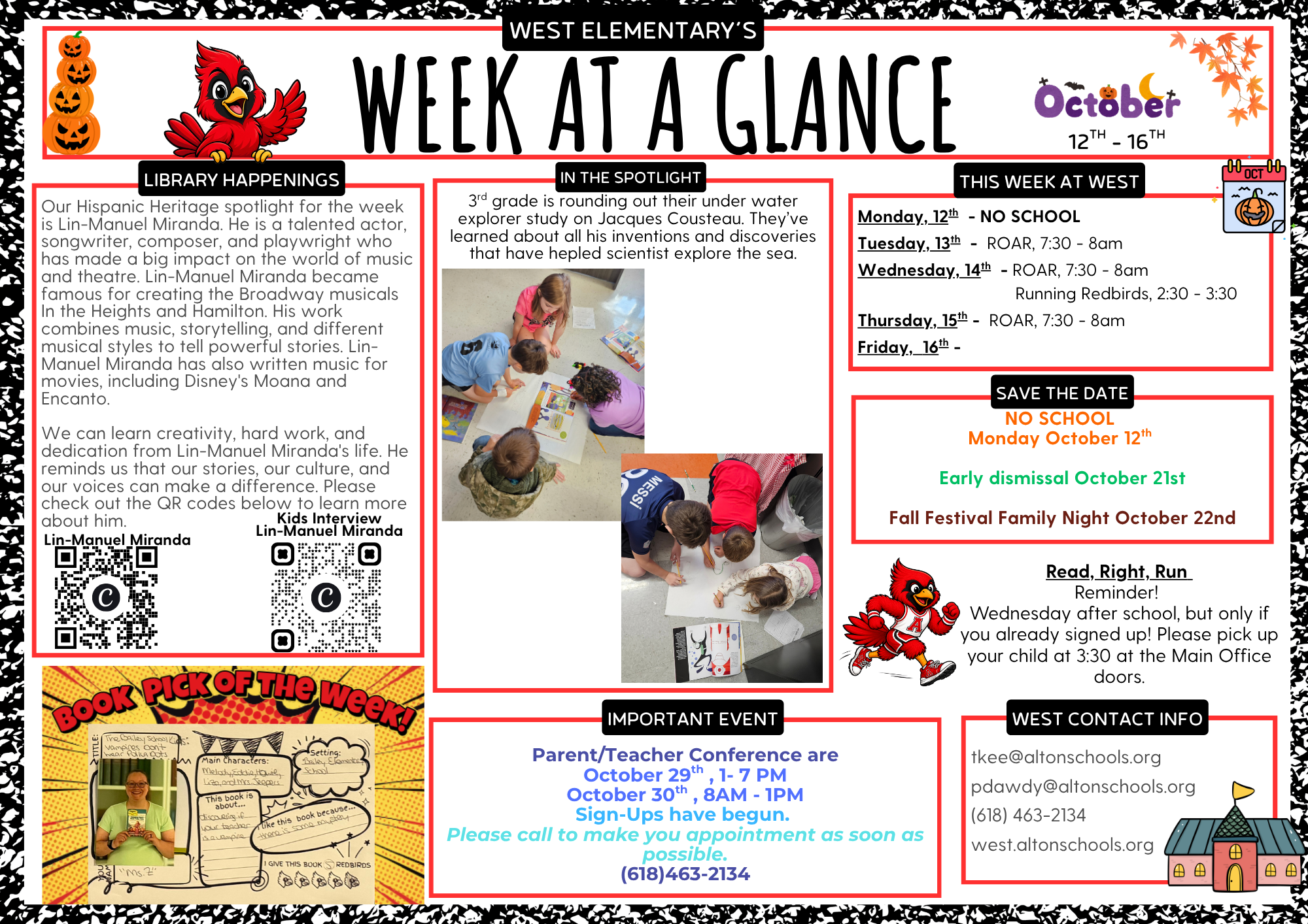 Oct. 12th Week at a Glance