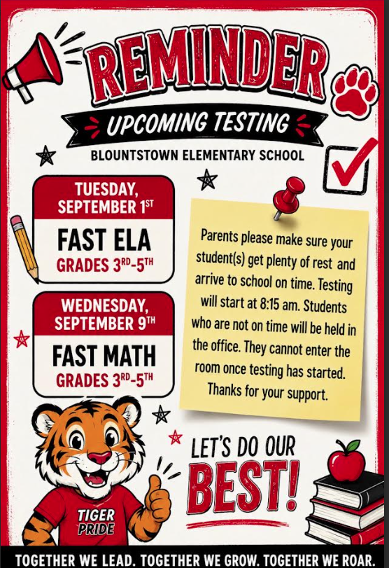 Reminder-Upcoming Testing