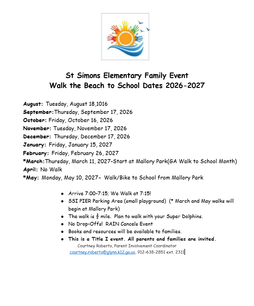 Walk the Beach to School Day- Tomorrow, September 17th!