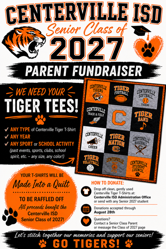 Seniors Need Tiger Tees for Fundraiser!