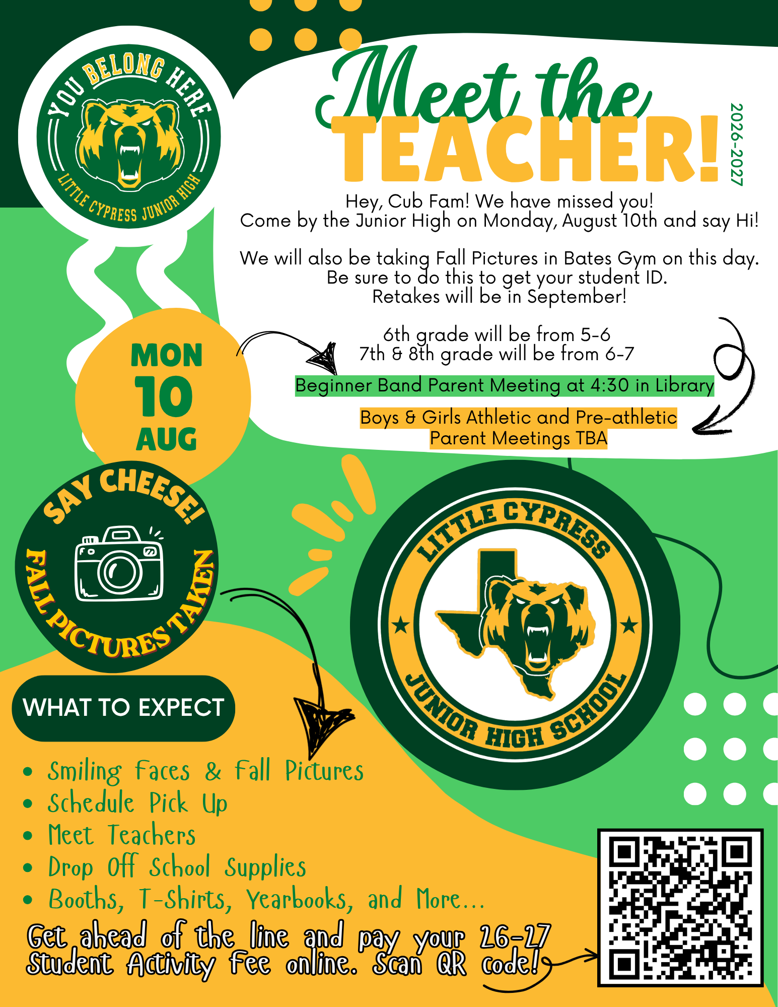 Save the Date - Meet the Teacher - Monday, August 10th