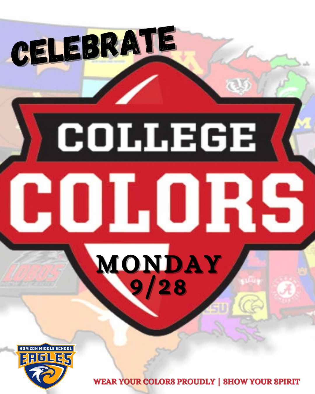 Monday- College Colors Day