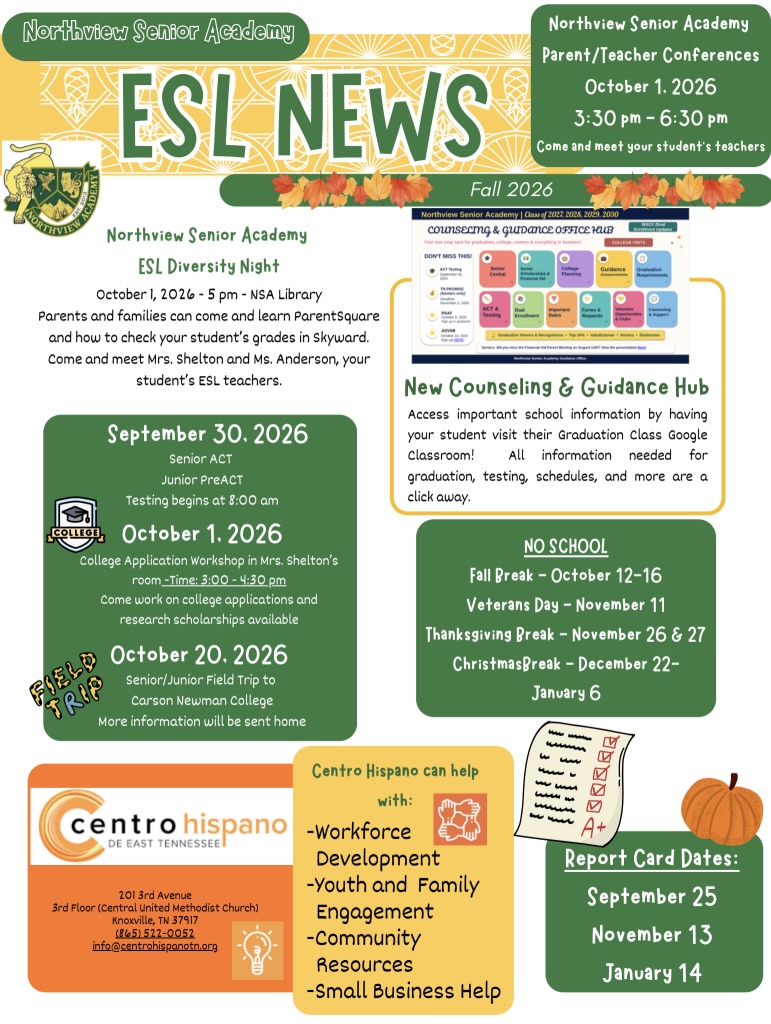 🍂 Northview ESL Fall News! 🍂