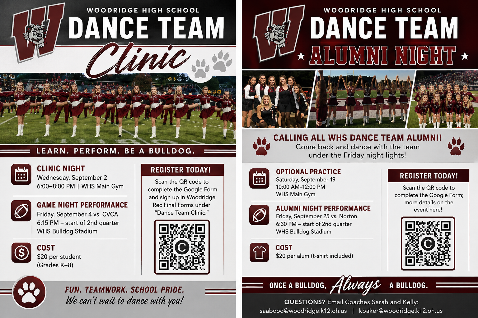 WHS Dance Team Youth Clinic & Alumni Night