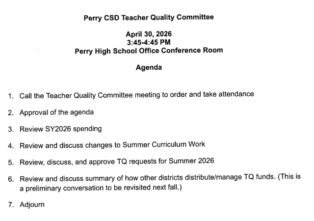 Teacher Quality Meeting