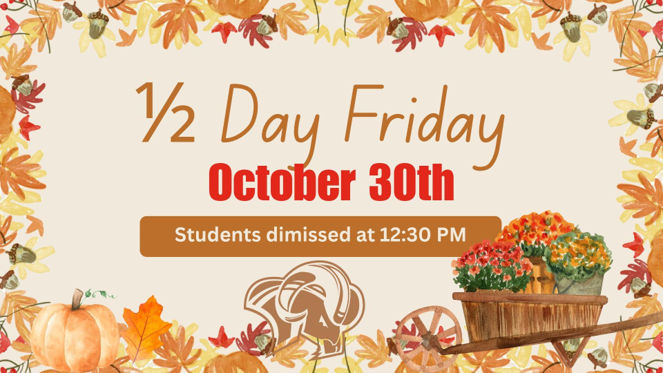 Reminder Students out at 12:30 pm today! Happy Halloween!