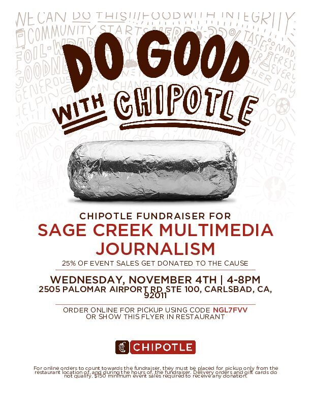 Support Multimedia Journalism @ Chipotle Nov. 4th!
