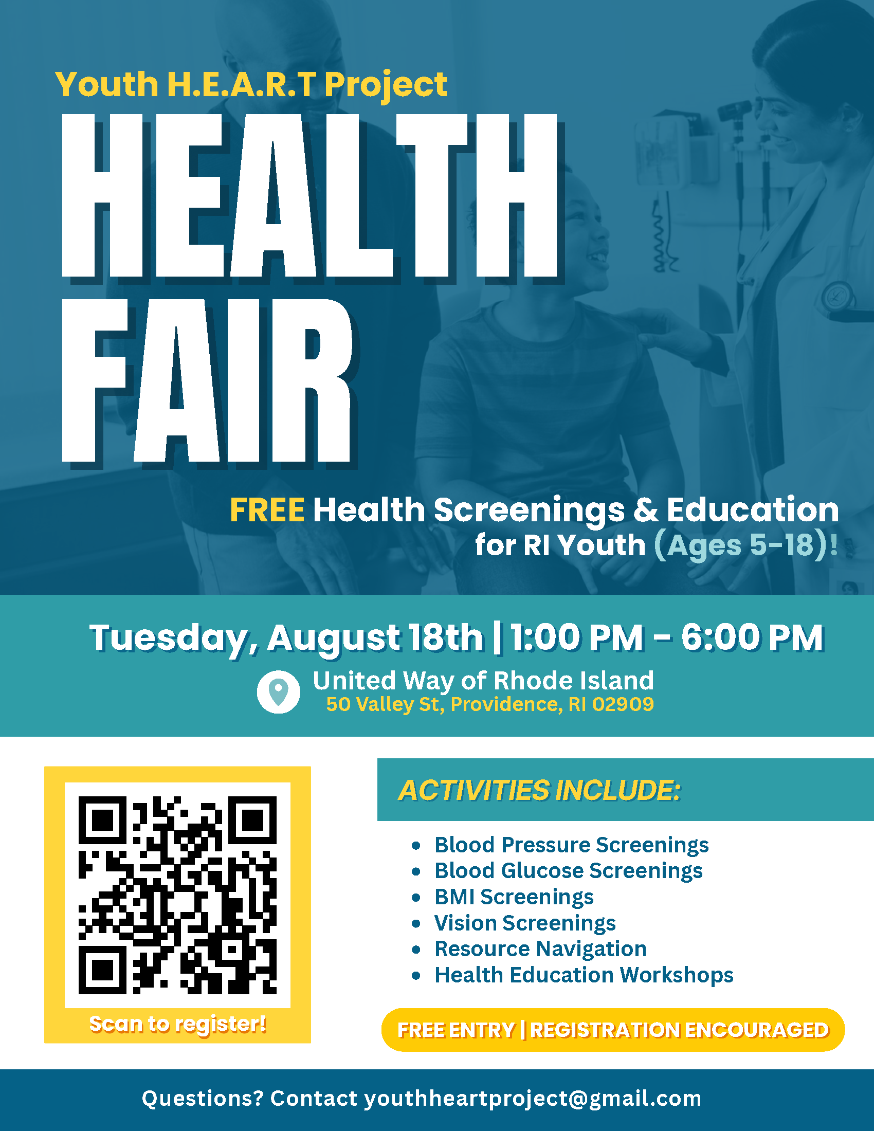 Free Youth Health Event – August 18!
