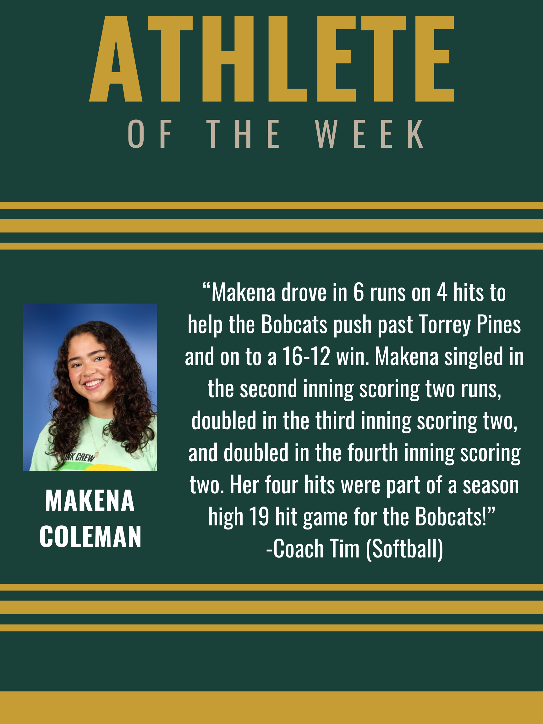 ATHLETE OF THE WEEK