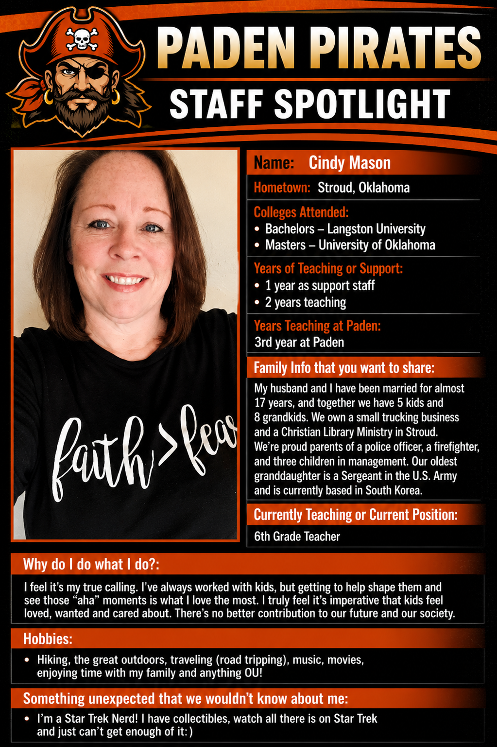 Cindy Mason - 6th Grade Teacher