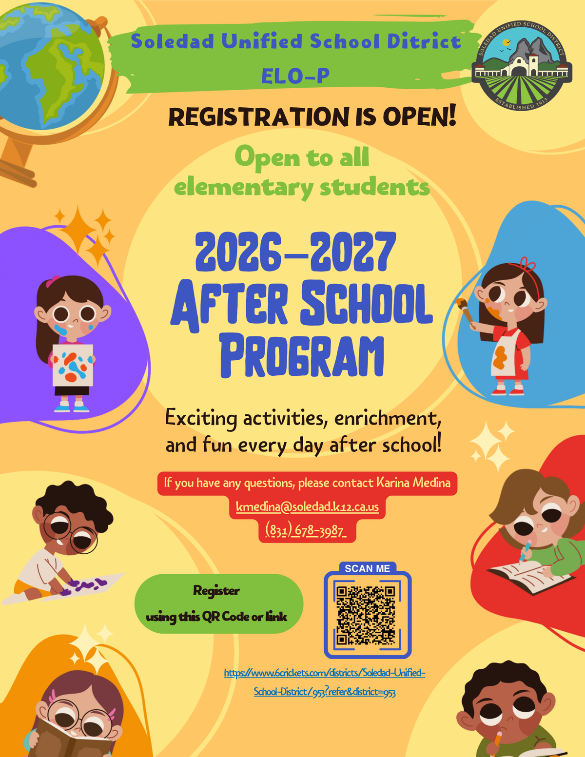  🎉 2026-2027 After School Program Registration is Open! 🎉