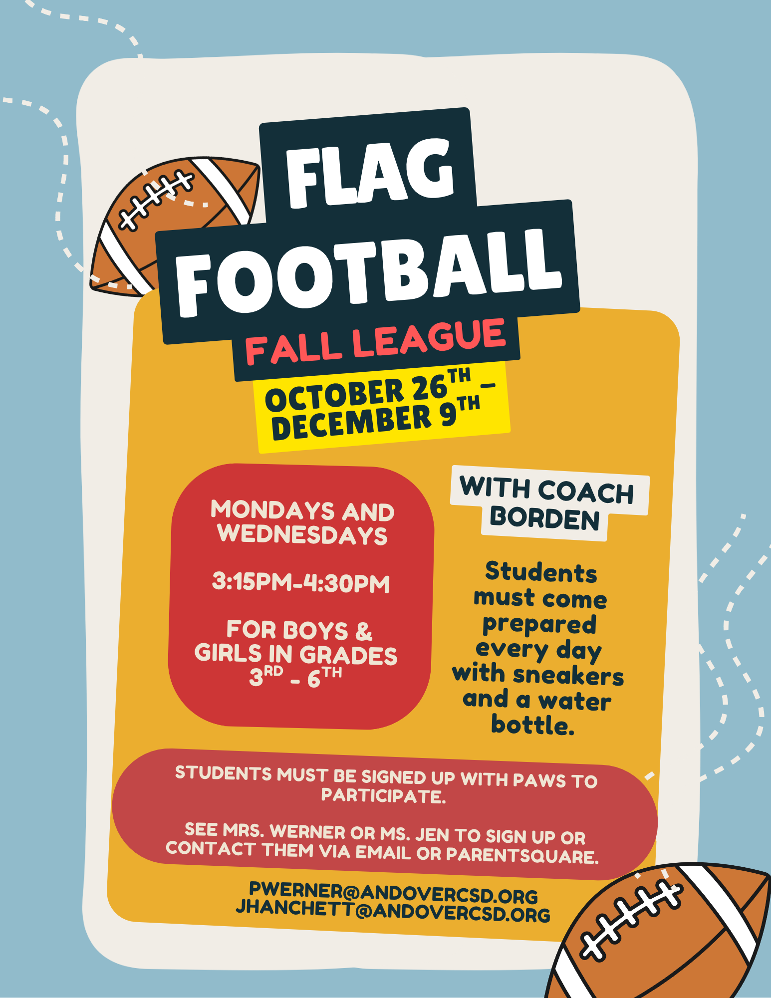 🏈 Flag Football Sign Ups! 🏈