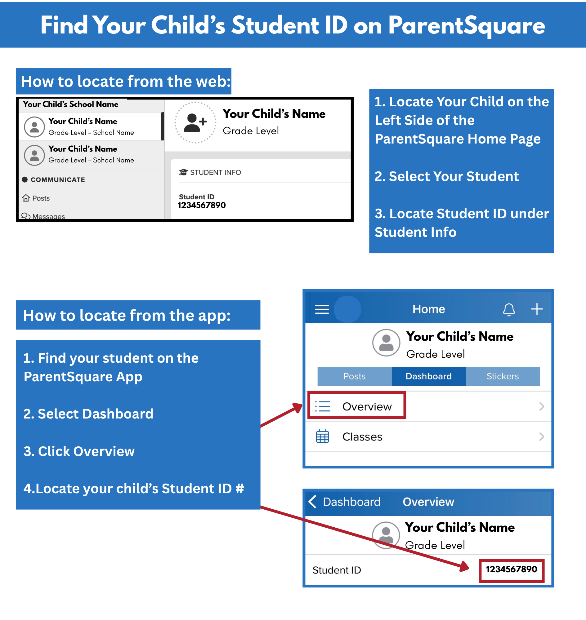 How to locate your child's student ID 