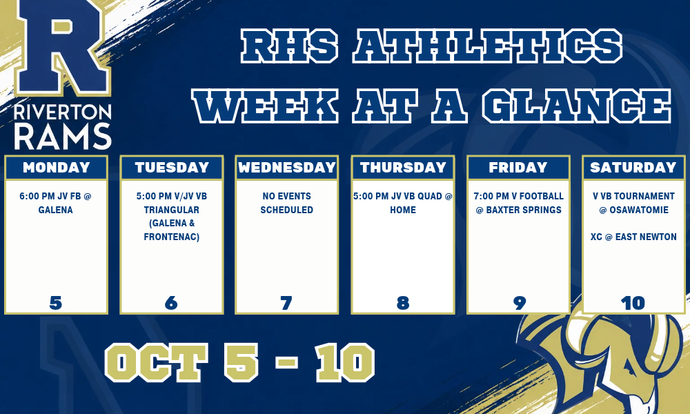RHS Athletics Week at a Glance 10/5-10/10