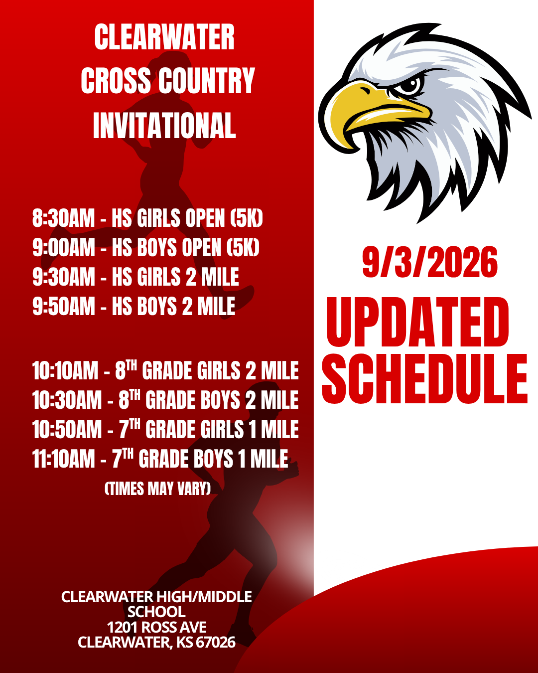 HS/MS Cross Country 9/3/26