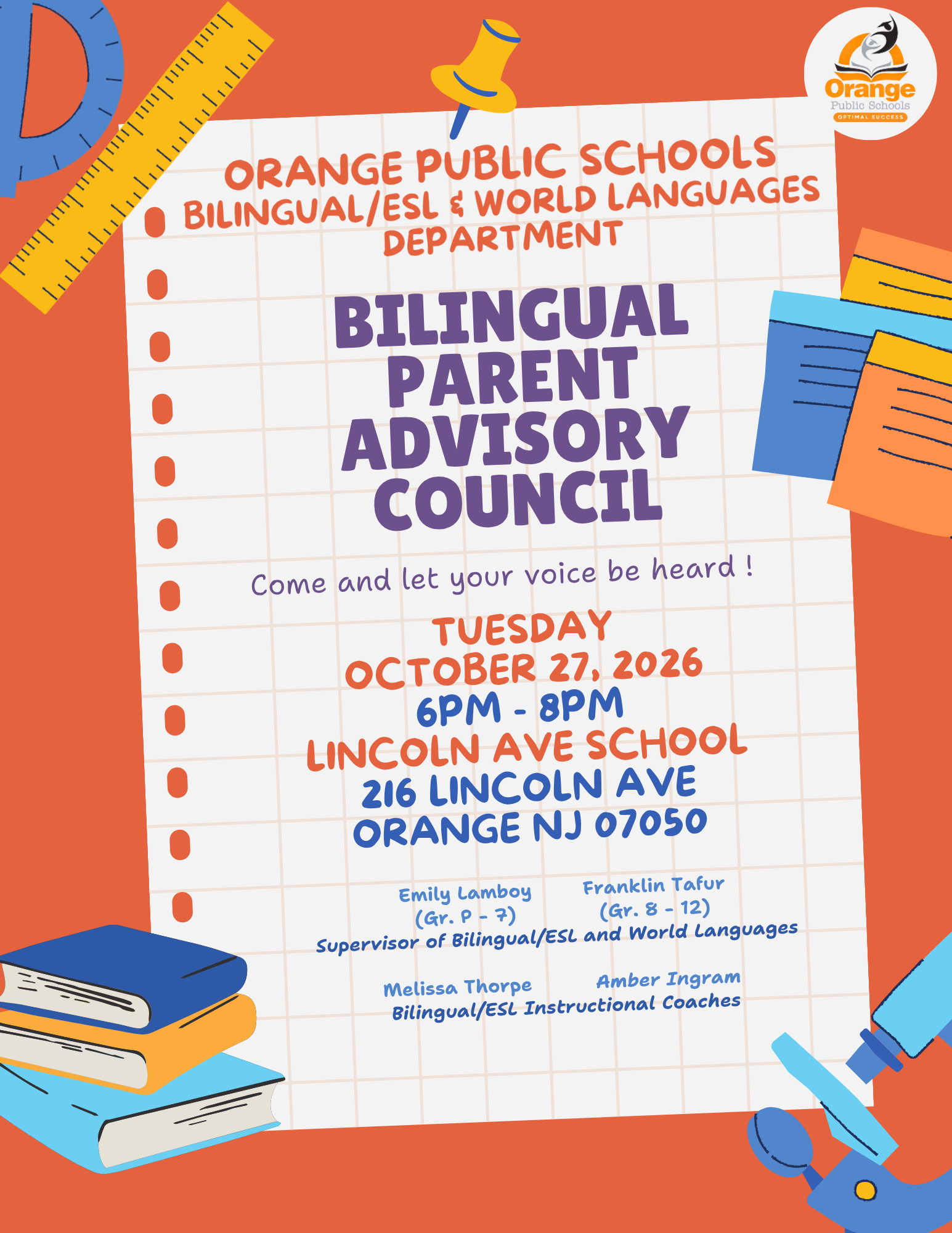 PARENTS: Share Your Voice at Tonight's Bilingual Parent Advisory Council Meeting