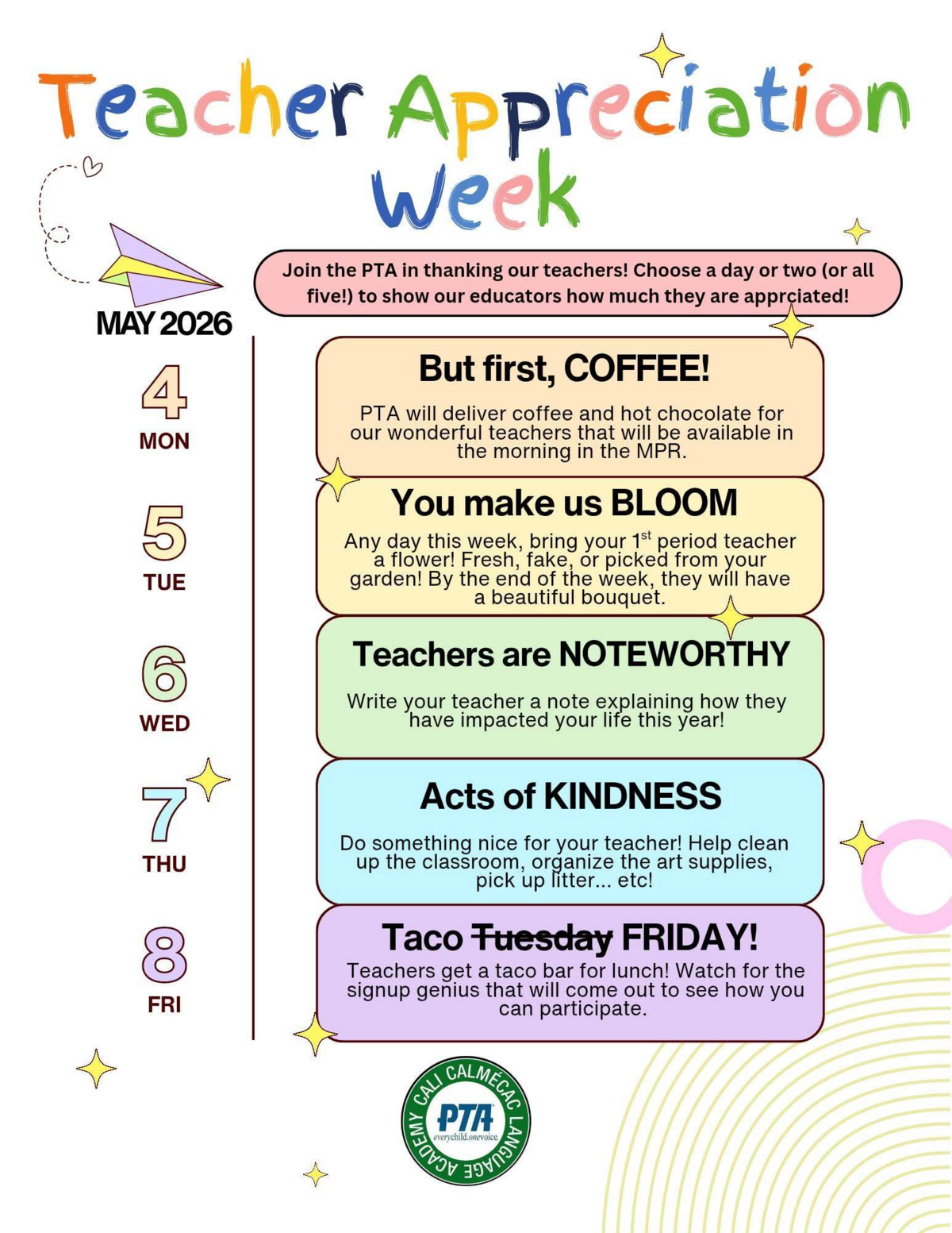 You Help Us Bloom – Bring a Flower for Your Teacher 🌼