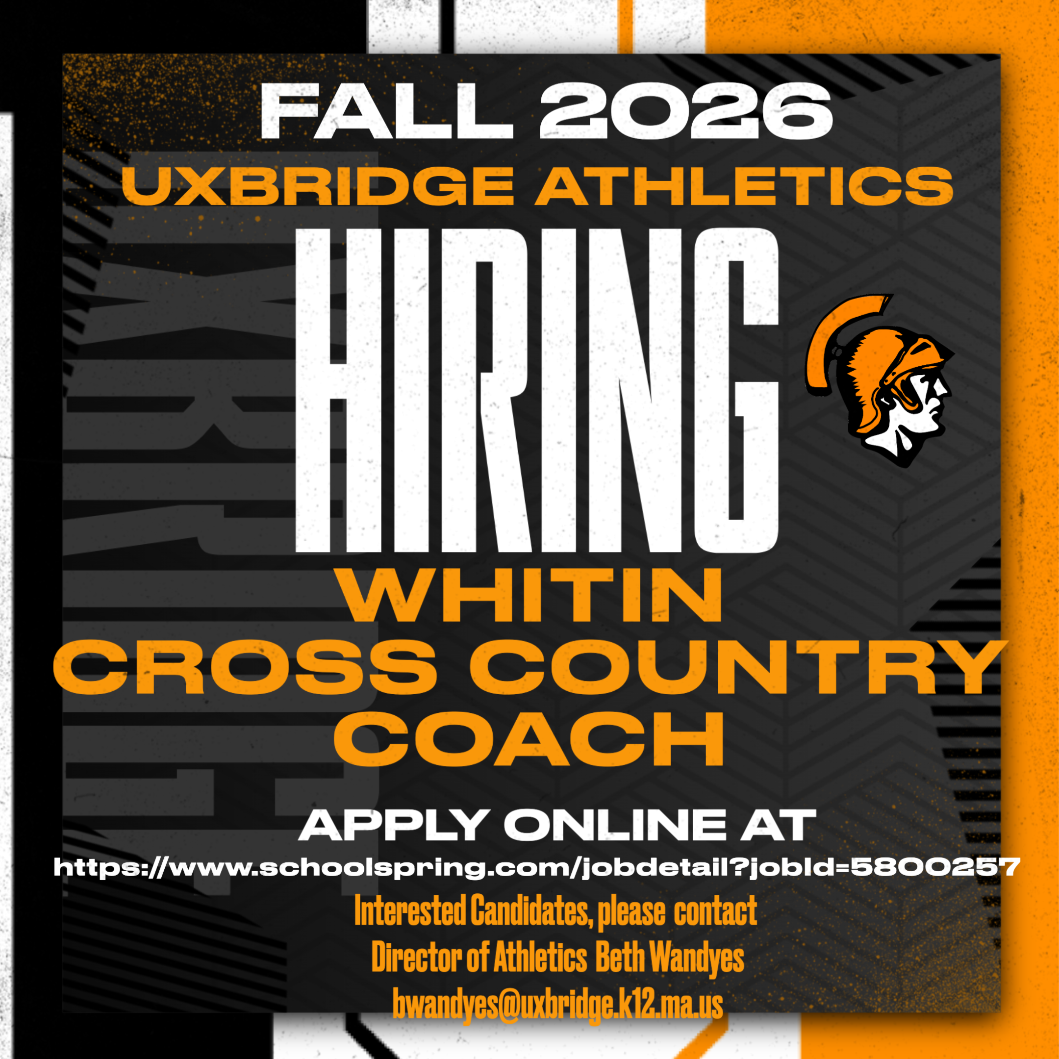 NEEDED!!! Whitin Cross Country Coach 
