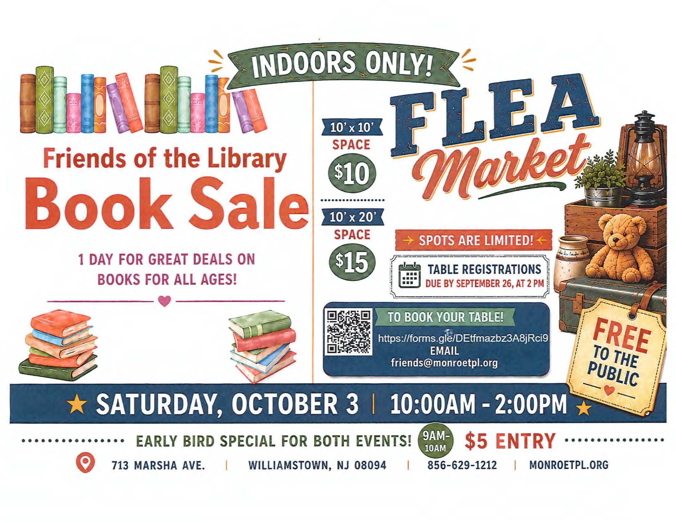 Reserve a Table: Friends of the Library Flea Market & Book Sale