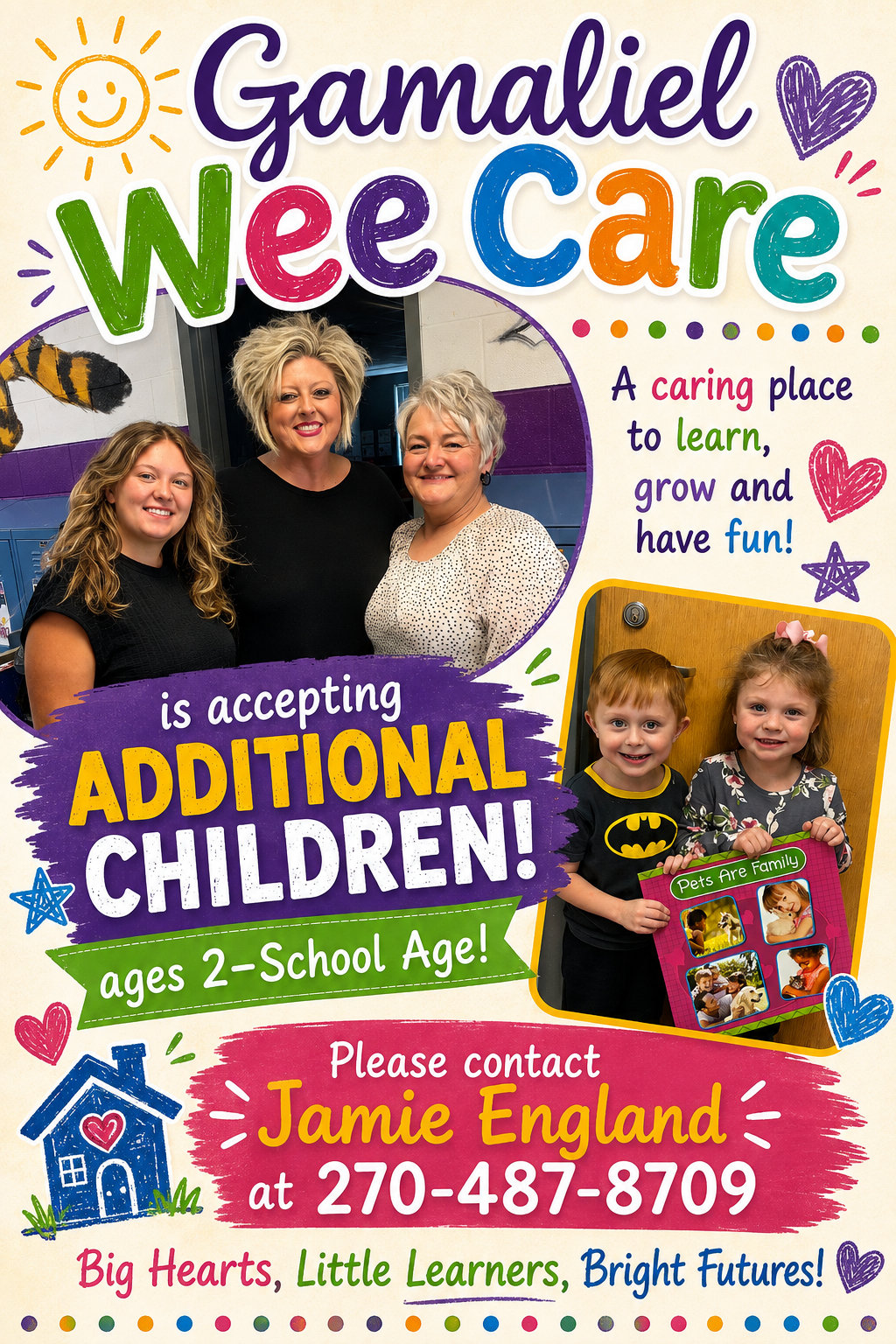 Wee Care- Now Accepting Additional Children 