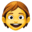 A pixelated emoji of a person with short brown hair and a wide smile.