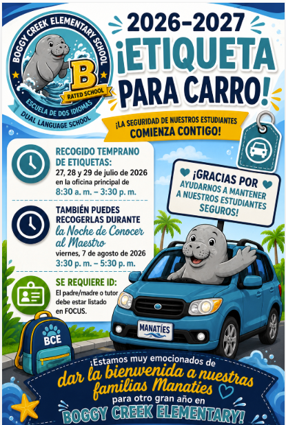 Boggy Etiqueta 2026-2027 para los Carros